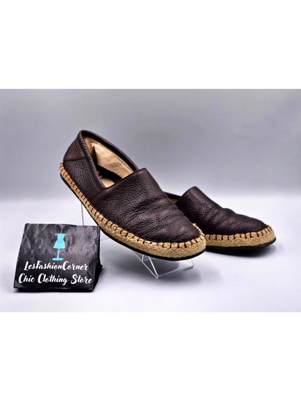 Coach Men's Brown Leather Espadrille Loafers Flats Shoes Size 9.5 3352 - Picture 12 of 16